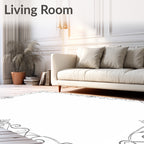 Ornate Black Scroll Floral Border Rug