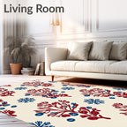 Crimson Blue Berry Branch Stars Rug