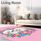 Sweet Puppies Pink Floral Bloom Rug