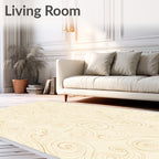 Golden Swirl Flow Organic Art Rug