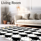 Black Pine Tree Golden Star Array Rug