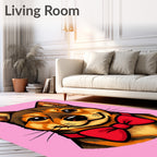 Cute Dog Red Bow Tie Portrait Rug
