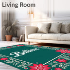 Crimson Floral Botanical Border Rug