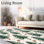 Dark Green Evergreen Stars Rug
