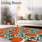 Harvest Orange Tomato Vine Whimsical Rug