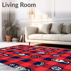 Red Blue Buffalo Plaid Christmas Cheer Rug
