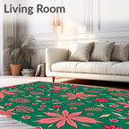 Vibrant Pink Tropical Leaf Garden Rug