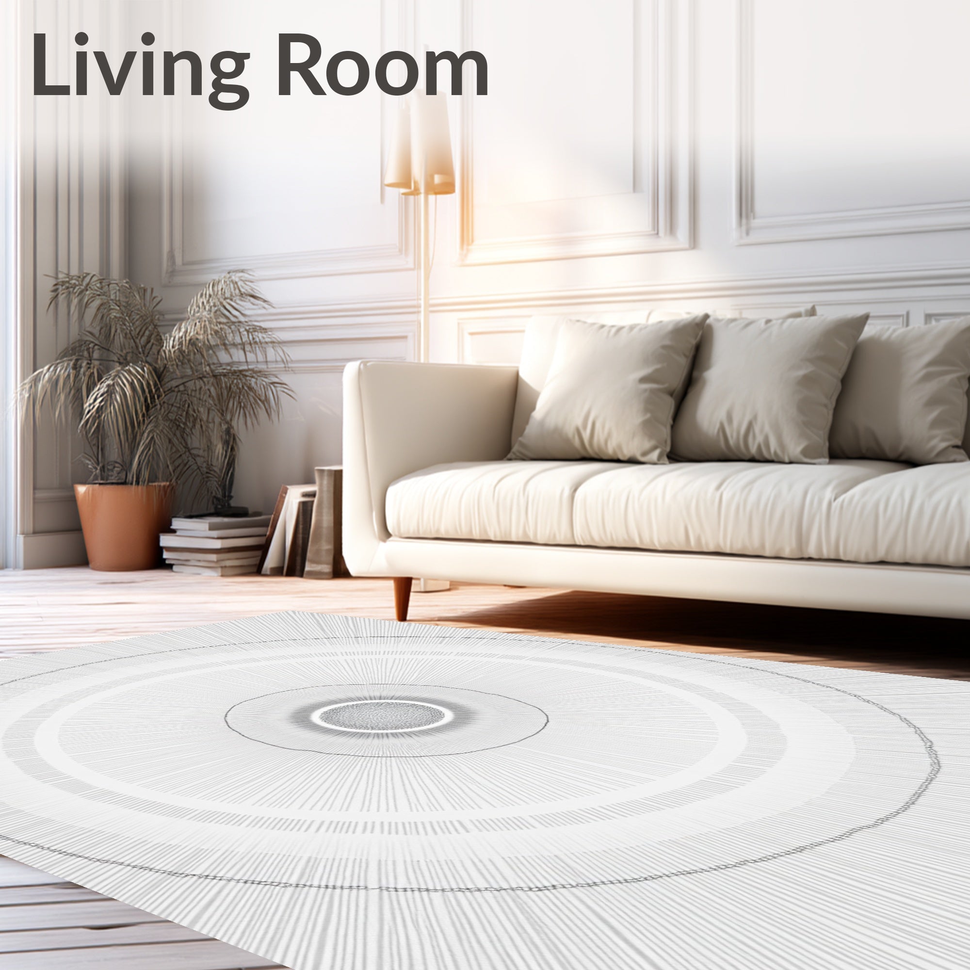 Monochromatic Radial Sunburst Rug