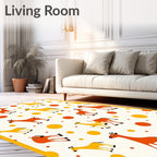 Whimsical Orange Yellow Giraffe Polka Dot Rug