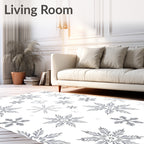 Silver Gray Snowflake Collage Rug