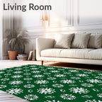 Emerald White Floral Medallion Tile Rug