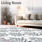 Gray Fern Leaf Botanical Repeat Rug