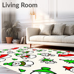Festive Snowman Red Green Holiday Companions Rug