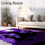 Purple Spooky Castle Bats Night Rug