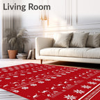Red Snowflake Scorpions Tribal Rug
