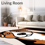Tri-color Dog Portrait Rug