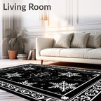 Winter Snowflake Scroll Holiday Accents Rug