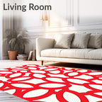 Crimson Interlocking Loops Rug