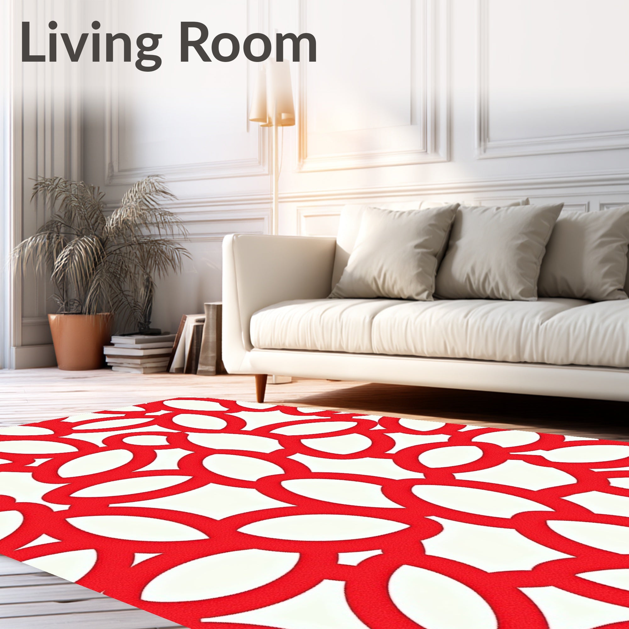 Crimson Interlocking Loops Rug