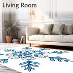 Azure Blue Floral Starburst Medallion Rug