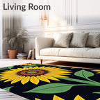 Golden Yellow Sunflower Garden Rug