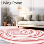 Coral Pink Swirl Wave Rug