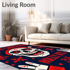 Gothic Skull Red Snowflake Christmas Rug