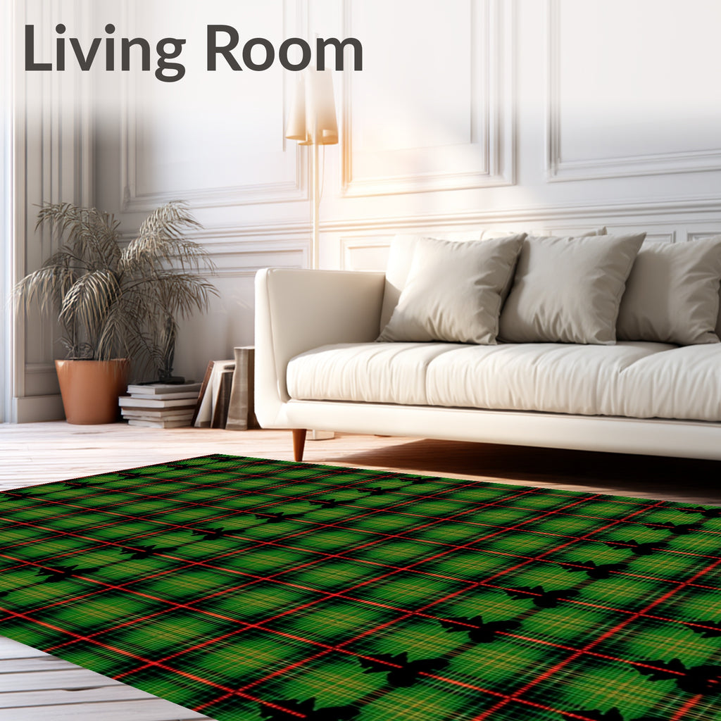 Green Tartan Christmas Tree Repeat Rug