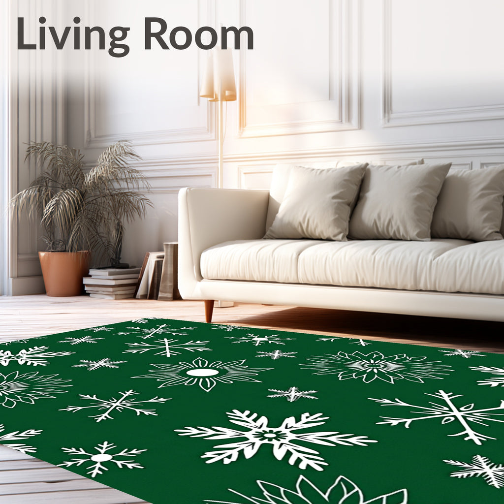 Winter Snowflake Holiday Graphics Rug