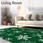 Winter Snowflake Holiday Graphics Rug