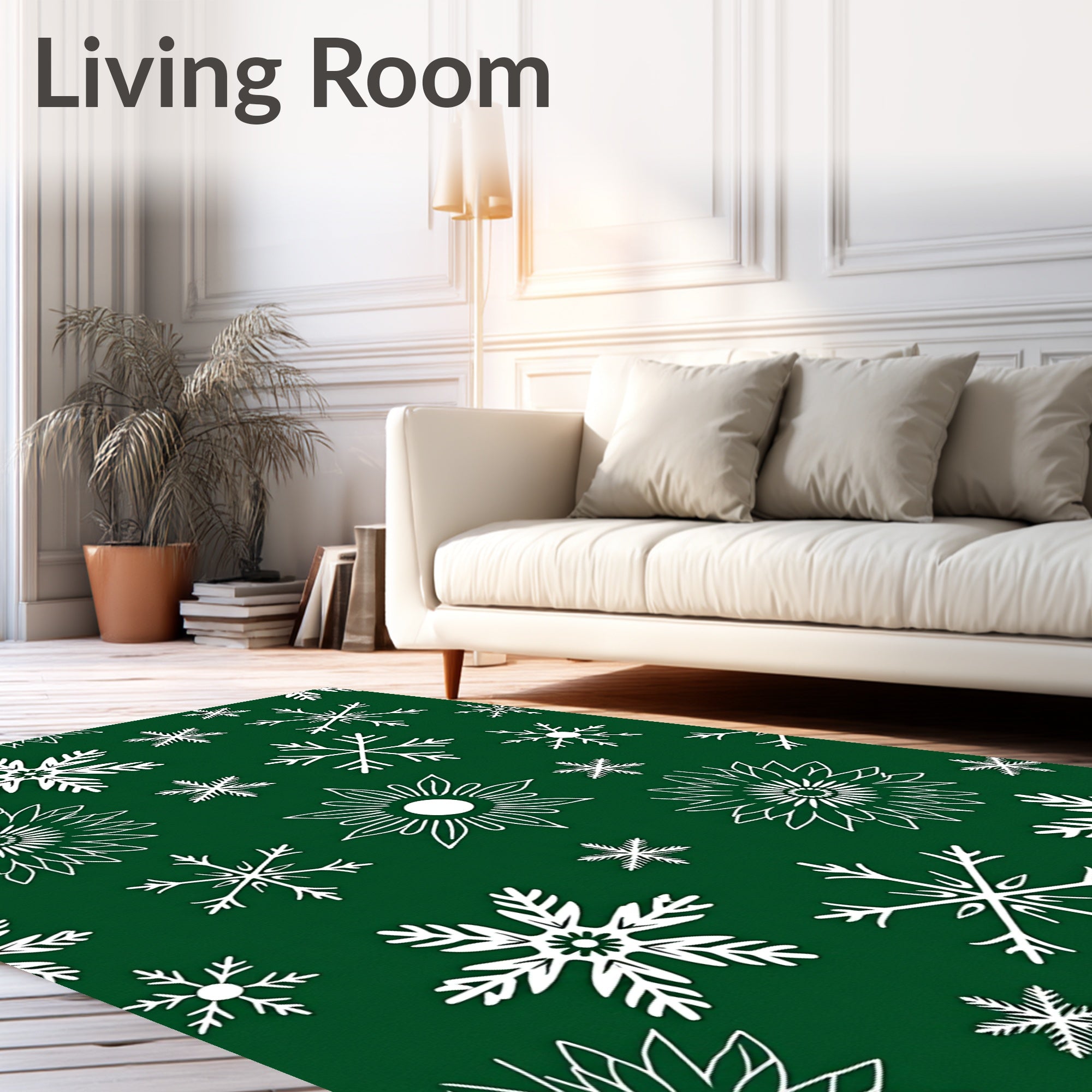 Winter Snowflake Holiday Graphics Rug