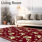 Crimson Bells Snowflakes Ensemble Rug