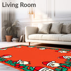Whimsical Christmas Chick Border Rug