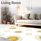 Golden Sunburst Swirls Rug