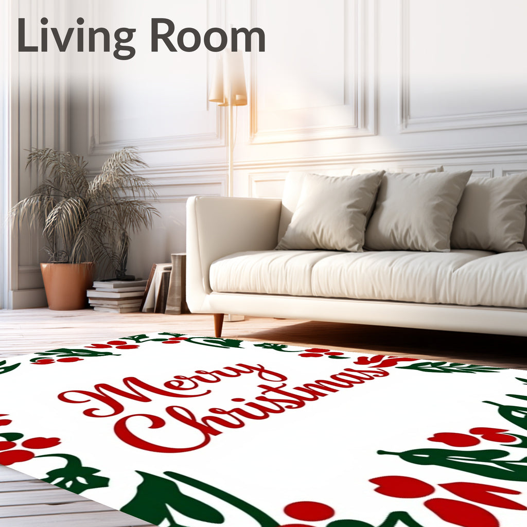 Red Holly Berry Frame Rug