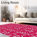 Crimson White Floral Branch Succession Rug