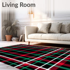 Black Red Green Tartan Plaid Rug