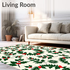 Holiday Holly Wreath Arrangement Rug