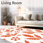 Orange Leaf and Berry Collage Rug