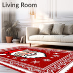 Classic Red Santa Snowflakes Bandana Rug