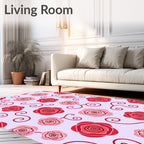Whimsical Rose Scrollwork Lilac Rug