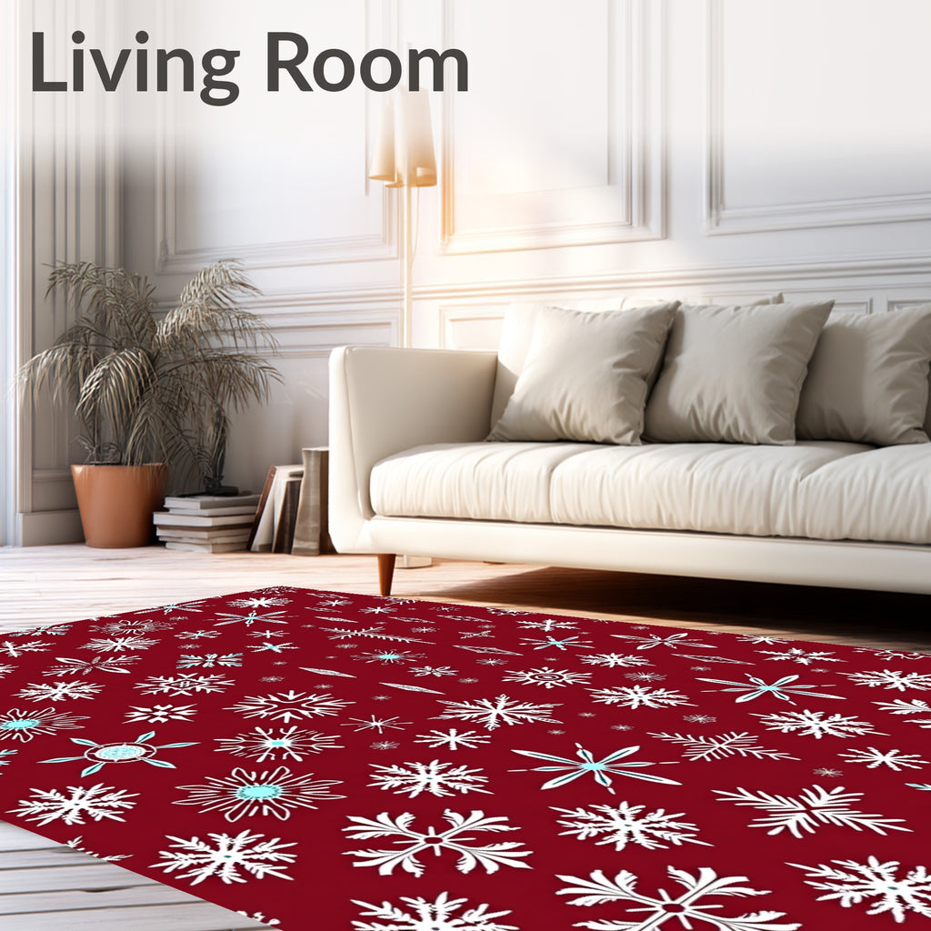 Winter Snowflake Snowscape Medley Rug