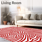 Bold Red Wavy Stripe Rug