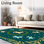 Whimsical Dinosaur Stars Nature Rug