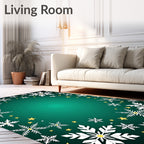 Holiday Snowflake Star Border Rug