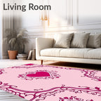 Crimson Heart Floral Border Rug