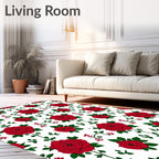 Red Rose Vine Garland Rug