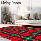 Classic Red Blue Green Plaid Check Rug