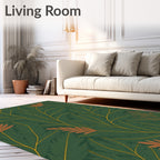 Deep Green Fern and Branch Vines Rug