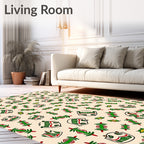 Crimson Green Tribal Masks Rug